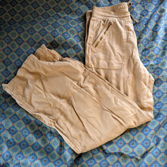 AE Dreamy Drape Linen-Blend Baggy Wide-Leg Cargo Pant NWT Sz 6L - Picture 9 of 9